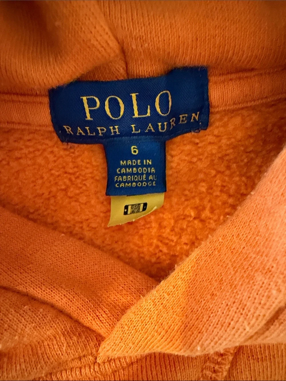 Ralph Lauren Kids Bright Orange Hooded Sweatshirt with Green Pony
